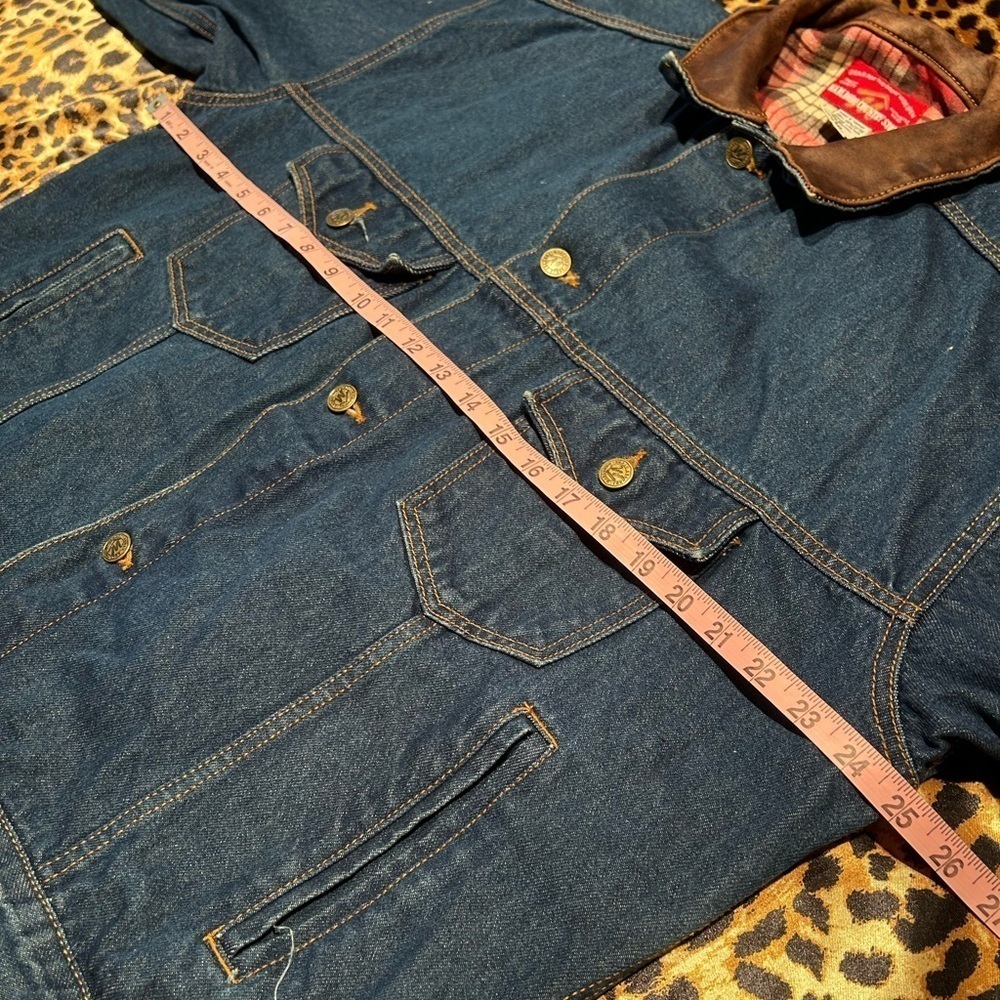 Vintage Marlboro Country Store Harley-Davidson Motorcycle’s Tufted Denim Jacket - Picture 4 of 5